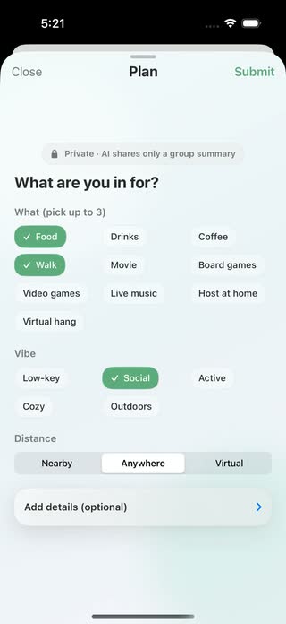 AI plan feature screenshot
