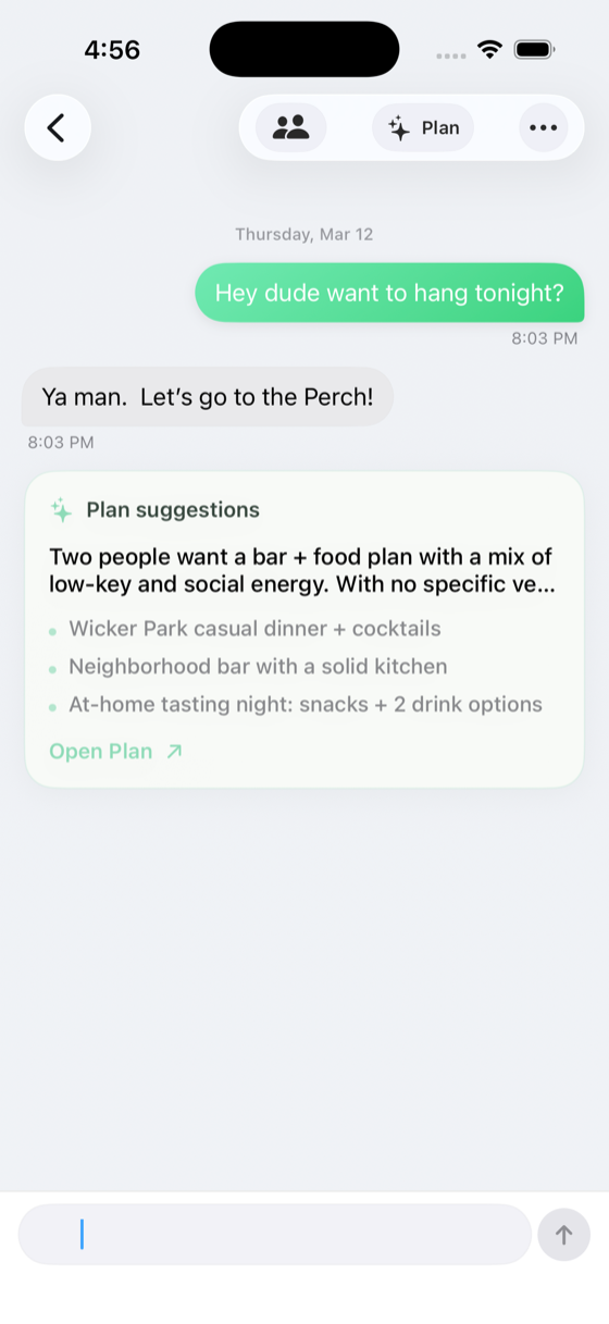 Built-in chat feature screenshot