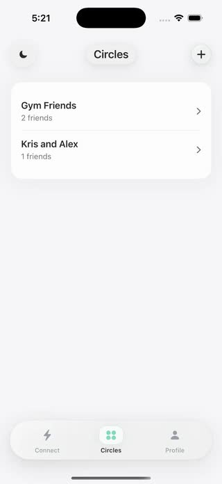 Friend circles feature screenshot